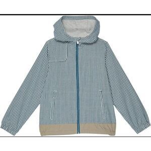Peek Beau Mini Check Hooded Jacket in Blue/Gray Size XS